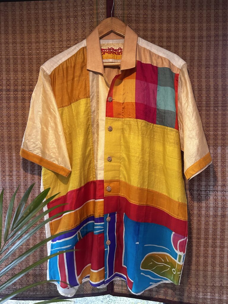 Chitravarṇa – Handcrafted Patchwork Silk Shirt