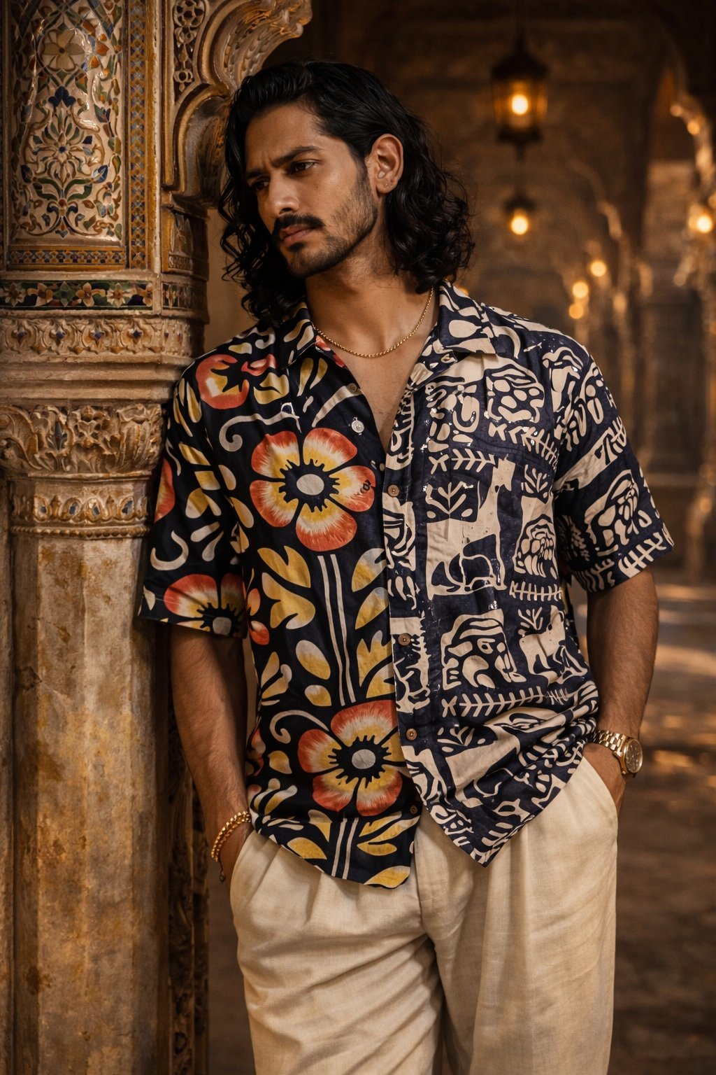 द्विरूप पुष्पचित्र पट्ट शर्ट (Dvirūpa Puṣpachitra Paṭṭa Shirt) - Image 2