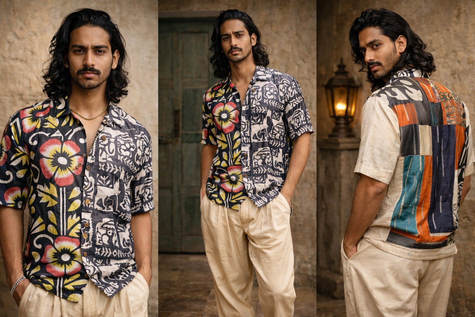 द्विरूप पुष्पचित्र पट्ट शर्ट (Dvirūpa Puṣpachitra Paṭṭa Shirt) - Image 4