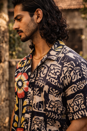 द्विरूप पुष्पचित्र पट्ट शर्ट (Dvirūpa Puṣpachitra Paṭṭa Shirt)