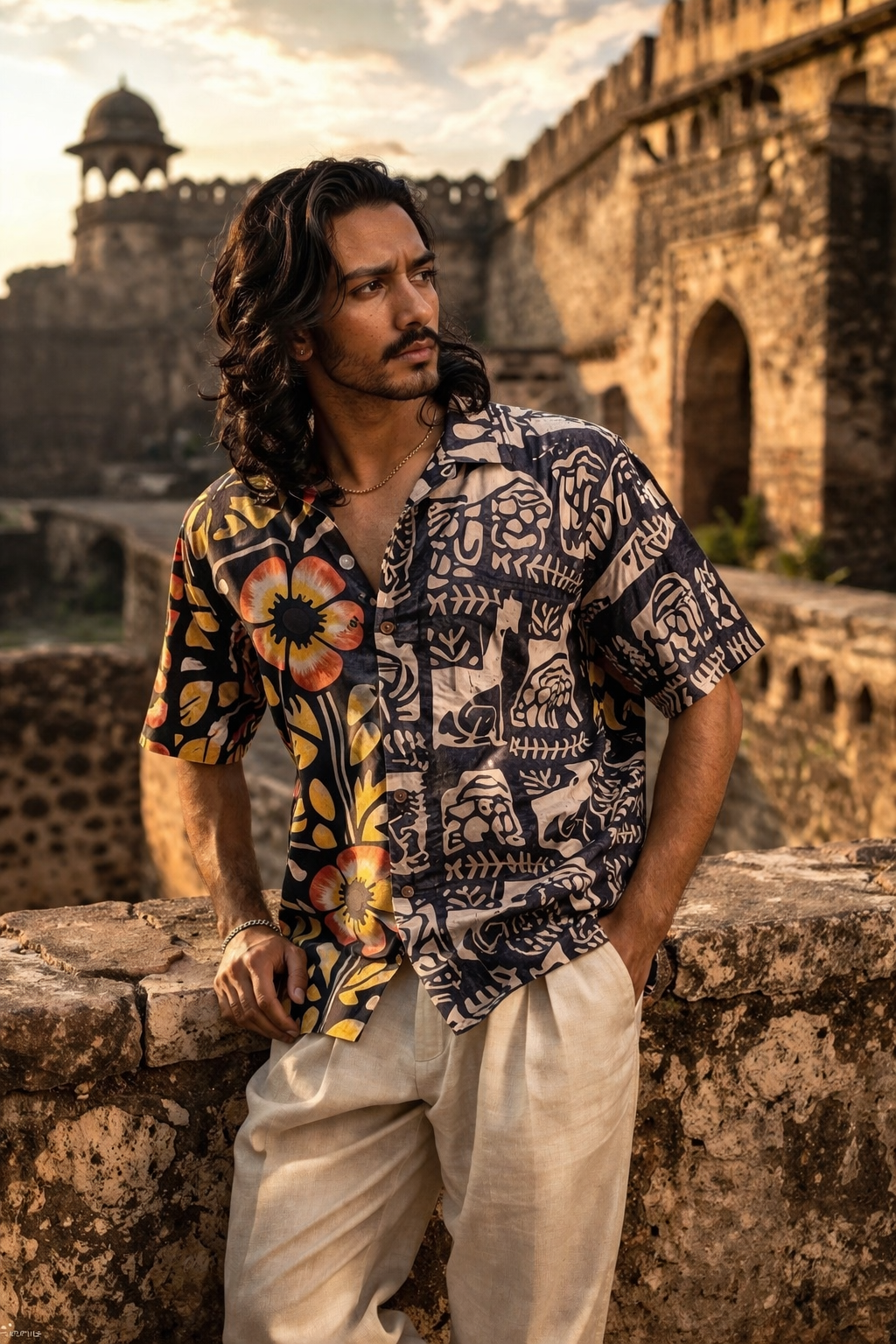 द्विरूप पुष्पचित्र पट्ट शर्ट (Dvirūpa Puṣpachitra Paṭṭa Shirt) - Image 3